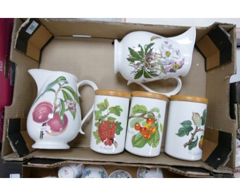 A collection of Portmeirion Pomona &amp; Botanical Patterned Storage Jars &amp; Water Jugs: 