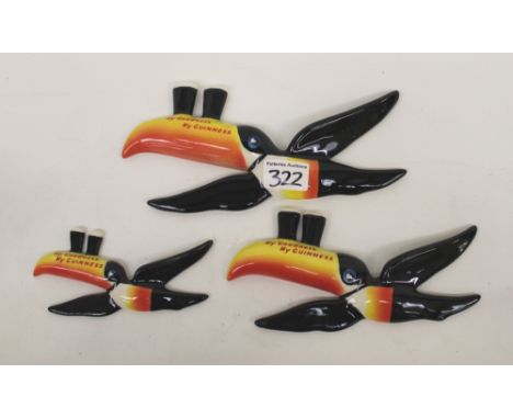 Three Carlton Ware Guinness flying toucan wall plaques: 