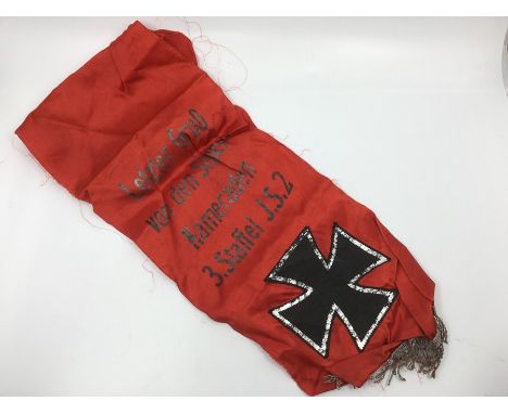 WW2 Third Reich Funeral Sash from 3 Staffel JS2. 72cm in length. Screen printed construction.&nbsp;
