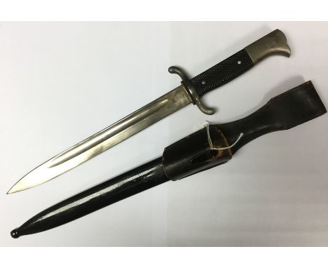 WW2 Third Reich Fire Police Dress Bayonet. Single edged fullered blade 245mm in length maker marked "Anton Wingen, Solingen".