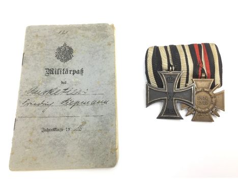 WW1 Imperial German Army Militarpass to Musketier Fredrich Siepmann, IR 173 and IR 459. Comes with a typewritten transcript (