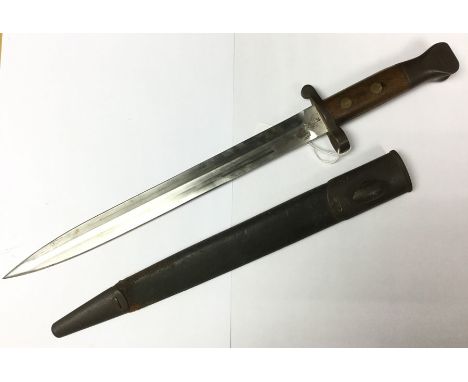 British Lee Metford Bayonet with double edged blade 30cm in length maker marked and dated "Anderson, Sheffield, 1- 97".&nbsp;