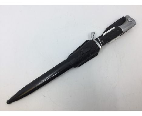 WW2 Third Reich Parade Bayonet. Single edged fullered blade 245mm in length, maker marked "Original Eickhorn, Solingen". Blac