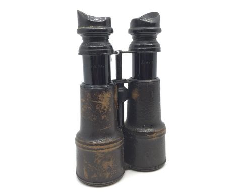 WW1 British Binoculars. Marked "Made in France" and "Army &amp; Navy". No case or strap.