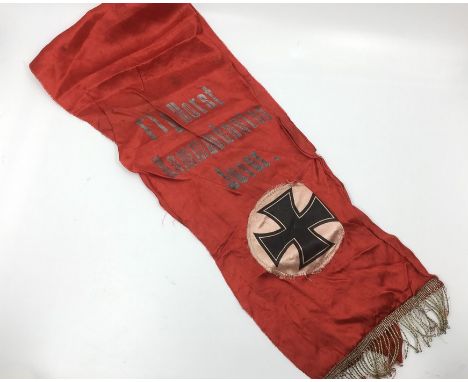 WW2 Third Reich Luftwaffe Funeral Sash from Flieger Horst Kommandantur Jever. Two parts. One section is 102cm in length. The 