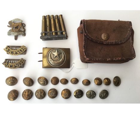 WW1 Ottoman Turkish Other Ranks Belt Buckle, two part construction, no makers markings: Leicestershire Regt cap badge and sho