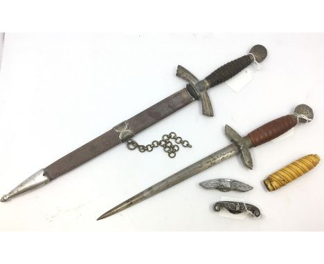 WW2 Third Reich 1st pattern Luftwaffe Dienstdolch dagger. Suitable for restoration. Double edged blade 315mm in length, maker