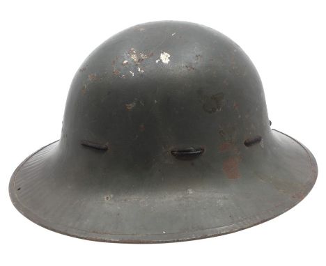 WW2 British Home Front Firewatchers steel helmet. Complete with liner a/f. Marked "M MOR" and "L" and dated 3-41.