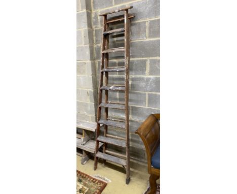 A vintage Slingsby step ladder, height approximately 227cm