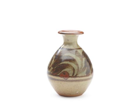  BERNARD LEACH C.H., C.B.E. (BRITISH 1887-1979) AT LEACH POTTERY VASE painted maker's initials and impressed pottery mark, st