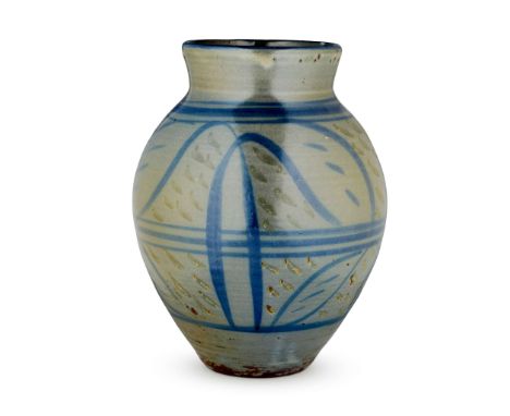  MICHAEL CARDEW C.B.E. (1901-1983) AT VOLTA VASE impressed maker's and pottery mark, earthenware, Vumé lily decoration 30cm h