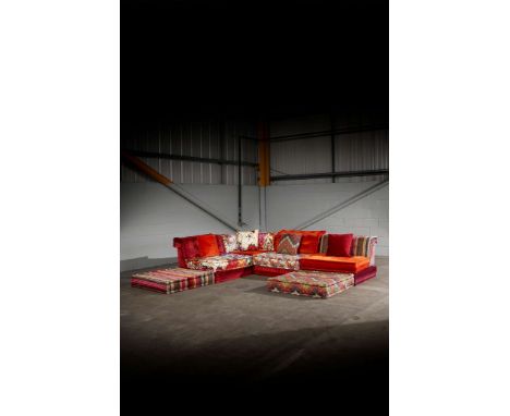  HANS HOPFER (GERMAN 1931-2009) FOR ROCHE BOBOIS MAH JONG MODULAR SOFA, DESIGNED 1971 each seat cushion upholstered 200cm wid