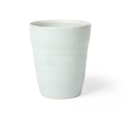  EDMUND DE WAAL C.B.E. (BRITISH 1964-) BEAKER impressed artist's mark, porcelain, celadon glaze 9.4cm high (3 5/8in high) Con