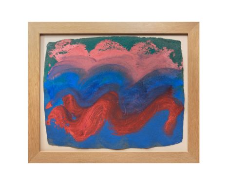  SIR HOWARD HODGKIN C.H., C.B.E.  (BRITISH 1932-2017) BORDER (FROM INDIAN WAVES SERIES), 1990-1991 signed, titled and dated (