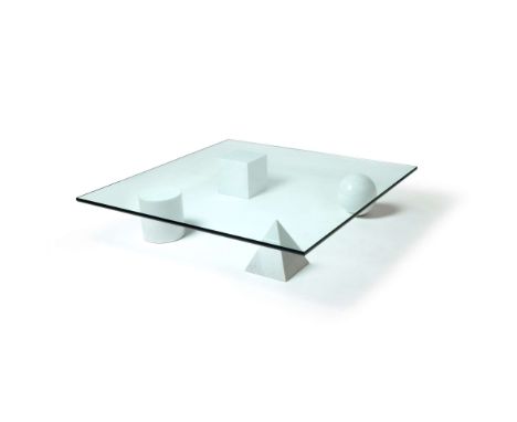  MASSIMO & LELLA VIGNELLI (ITALIAN 1931-2014 & 1934-2016) FOR CASIGLIANI 'METAFORA' COFFEE TABLE, DESIGNED 1979 white marble 
