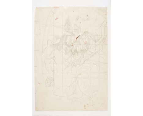  SIR STANLEY SPENCER R.A. (BRITISH 1891-1959) SKETCH FOR 'MAKING FIRE BELT, BANGALORE' titled in pencil (upper left), Stanley
