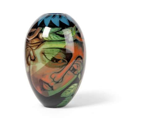  EVA ENGLUND (SWEDISH 1937-1998) FOR ORREFORS 'ADAM AND EVE' VASE, 1988 signed, numbered and inscribed Orrefors Gallery - 88 