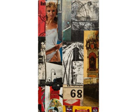  BRYAN INGHAM (BRITISH 1936-1997) CIGARETTEN collage on board 21.3cm x 11.5cm (8 3/8in x 4 1/2in) The Estate of the Artist.  
