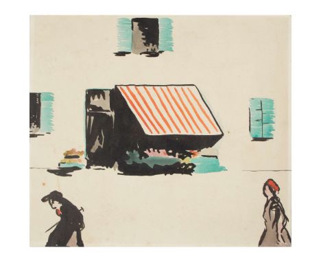  CLAUD LOVAT FRASER (BRITISH 1890-1921) FRENCH STREET AND OTHER DRAWINGS ink, watercolour and gouache on card23cm x 26cm (9in