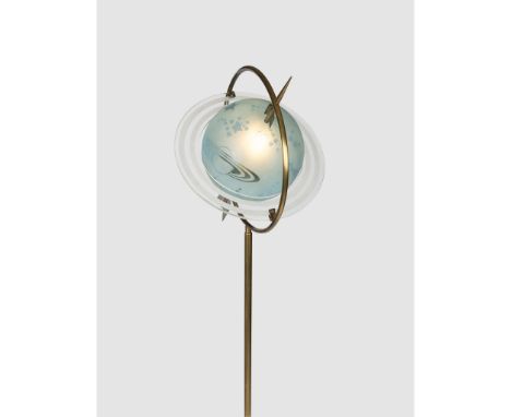  ITALIAN SCHOOL 'SATURN' FLOOR LAMP, 20TH CENTURY coloured frosted and etched glass, brass 200cm high (78 ¾in high) Private C