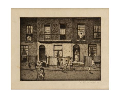  C. R W. NEVINSON A.R.A. (BRITISH 1889-1946) ANY LONDON STREET, c. 1922 (BLACK 100) signed in pencil (in the margin lower rig