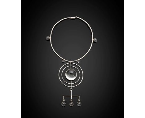  WENDY RAMSHAW C.B.E. R.D.I. (BRITISH 1939-2018) PENDANT NECKLACE, 1971 stamped maker's mark, hallmarked for London 1971, sil