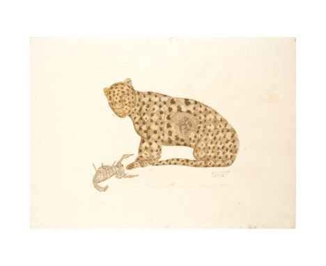 SCOTTIE WILSON (BRITISH 1891-1972) THE SCORPION AND THE LEOPARD (AESOP'S FABLES), 1946 signed in ink (lower right), titled i