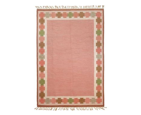  INGEGERD SILOW  (SWEDISH 1916-2005) RÖLLAKAN FLAT WEAVE RUG signed IS (to one corner), wool 250cm x 162cm (98 ½in x 63 ¾in) 