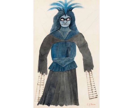  EDWARD BURRA (BRITISH 1905-1976) COSTUME DESIGN FOR A WINDMILL IN 'DON QUIXOTE', c. 1948-9 studio stamp (lower right), penci