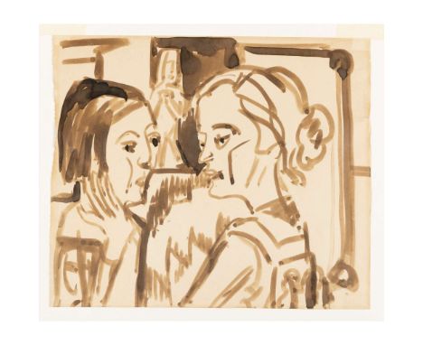  ERNST LUDWIG KIRCHNER (GERMAN 1880-1938) ZWEI FRAUEN IM GESPRÄCH [TWO WOMAN IN CONVERSATION], c. 1921 stamped with the Nachl