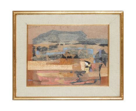  MICHAEL AYRTON (BRITISH 1921-1975) BROKEN BEACH, 1962 signed and dated (upper left), titled and dated (to reverse), collage 