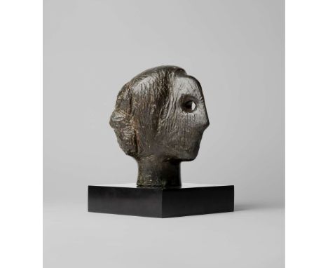  HENRY MOORE  O.M., C.H. (BRITISH 1898-1986) STUDY FOR HEAD OF QUEEN NO. 2 signed Moore and numbered 7/9, bronze with green/b