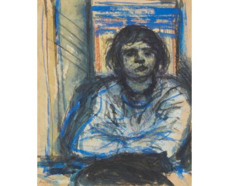  JOHN HOUSTON R.S.A., R.S.W., S.S.A. (BRITISH 1930-2008) WOMAN AND BLACK CATS, 1998-99 signed in pencil (lower left) and titl