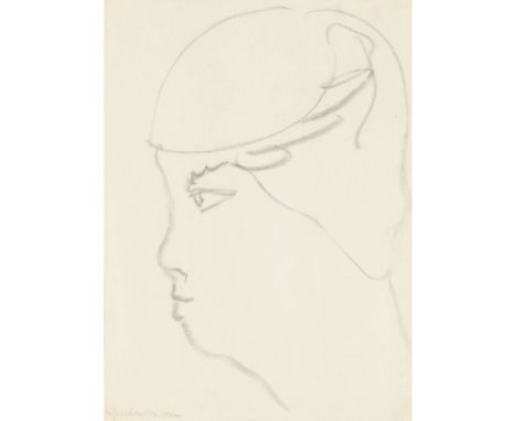  HENRI GAUDIER-BRZESKA (FRENCH 1891-1915) PROFILE OF A GIRL signed in ink (lower left), crayon on paper 24cm x 17cm (9 ½in x 