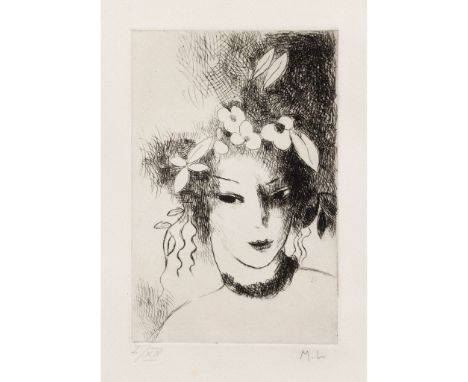  MARIE LAURENCIN (FRENCH 1883-1956) YOUNG WOMAN initialled in pencil (in the margin lower right) and numbered in pencil I/XX 