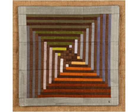  LUCIENNE DAY O.B.E. (BRITISH 1917-2010) WHIRLIGIG, c. 1980 initialled L in the weave (lower right), titled and inscribed (to