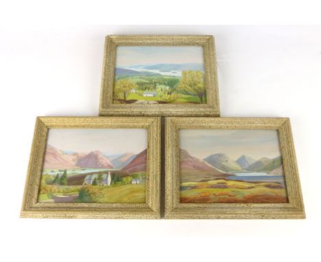 Byron Dawson, "Windermere, Loweswater Church and Wastwater", set of three, each signed, watercolour, 16 cm x 22 cm (3) CONDIT