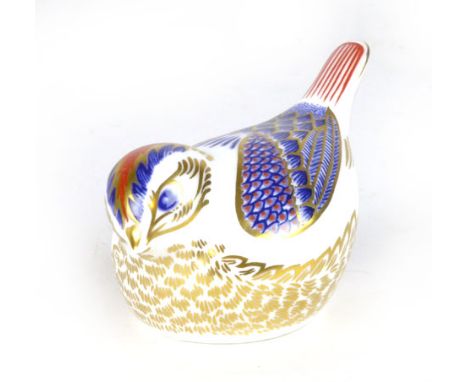 Gold Crest, a Royal Crown Derby paperweight with gold button CONDITION REPORT: Good