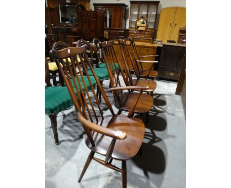 Four Matching Ercol Stick Back Dining Chairs