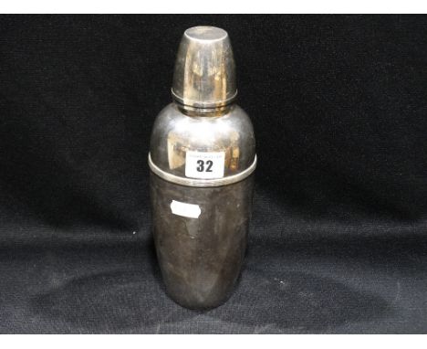 A Silver Plated Swedish Manufacture Art Deco Period Cocktail Shaker And Cover, 9.5" High