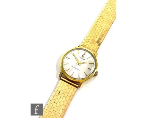 A gentleman's gold plated Tissot Sea Star Seven wrist watch, baton to a circular silvered dial, case diameter 32mm, all to a 