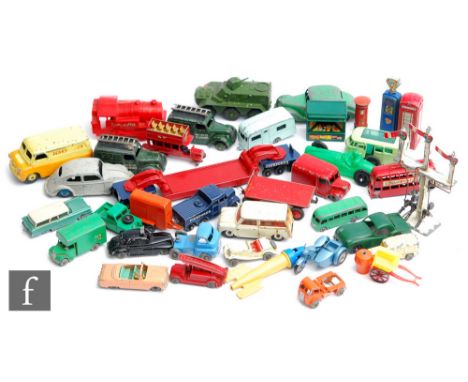 A collection of assorted unboxed and playworn diecast models by Corgi, Dinky, Matchbox and similar. (qty) 