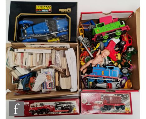 A collection of assorted toys, to include a boxed Bburago 3005 Bugatti Type 59, two boxed Corgi Classics British Rail models,