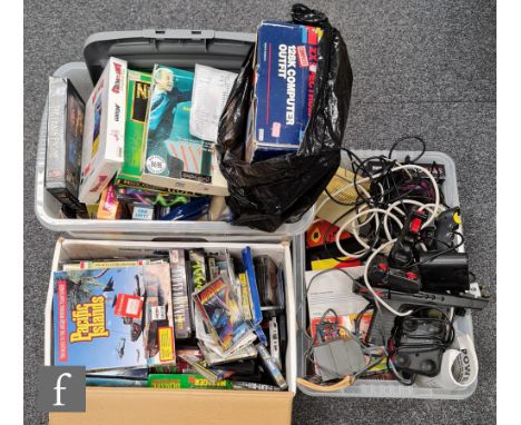 A Sinclair ZX Spectrum +2, boxed, together with an Amiga Commodore A600HD with various accessories and controllers and a larg