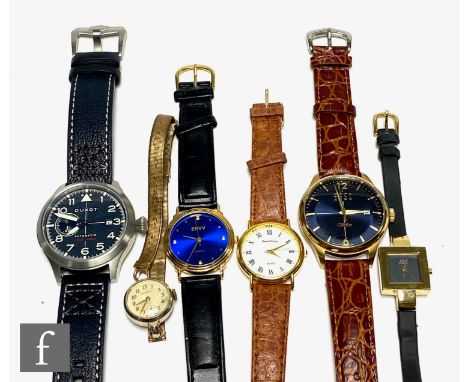 Six assorted modern lady's and gentleman's quartz and manual wrist watches. (6) 