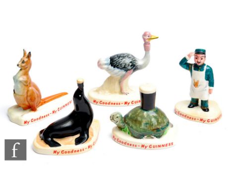A small group of&nbsp;Carltonware Guinness &amp; Co. advertising porcelain figures, to include Zoo Keeper, Seal, Turtle, Kang