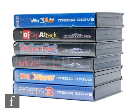 A collection of Sega Mega Drive games, comprising Earthworm Jim, Sonic 3, Shadow Dancer: The Secret of Shinobi, ToeJam &amp; 