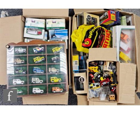 A collection of assorted diecast models, majority Cararama but also includes Corgi, Oxford, Lledo, etc, all boxed, together w
