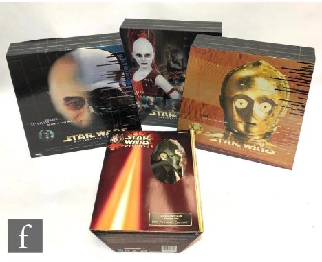 Four Hasbro Star Wars 1:6 scale action figures, comprising three Matserpiece Edition figures including Aurra Sing, Anakin Sky