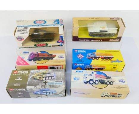 Corgi, Solido - 6 x boxed die-cast vehicles - Lot includes a Corgi #13901 'Basset Roadways' truck. A Corgi #66501 German Army